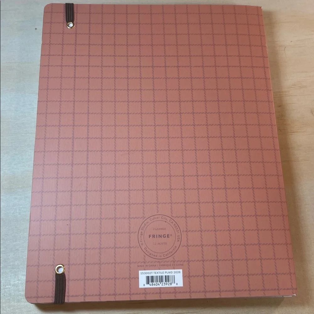NWT Fringe 2025-2026 Rust Plaid Planner 07/25-12/26
